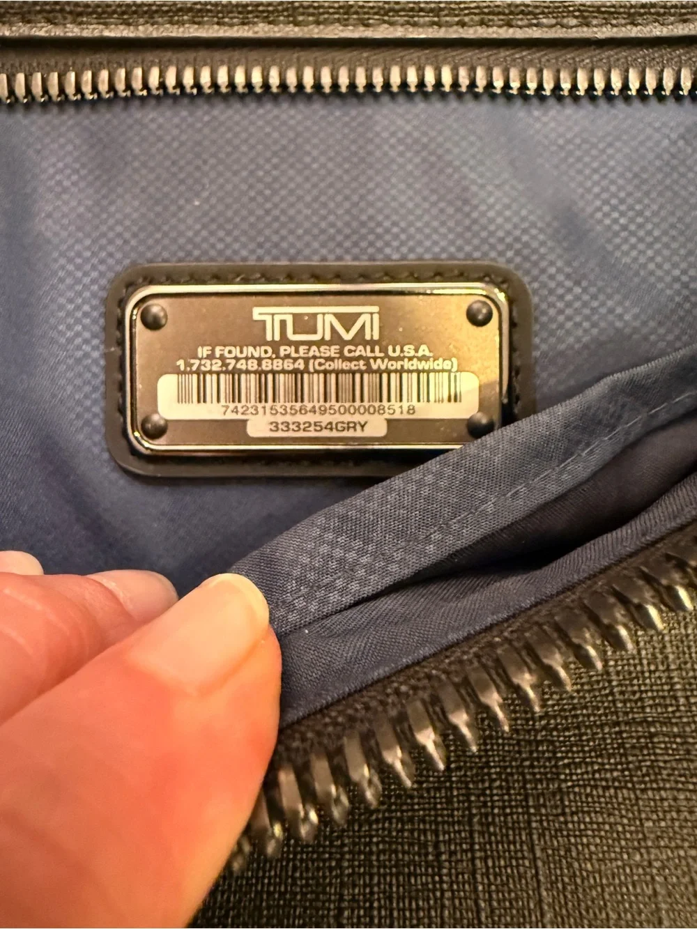 TUMI Ashton Coated Canvas Double Zip Grey Slim Messenger Bag Briefcase